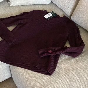 Lauren Ralph Lauren Burgundy/Plum LS Sweater NWT